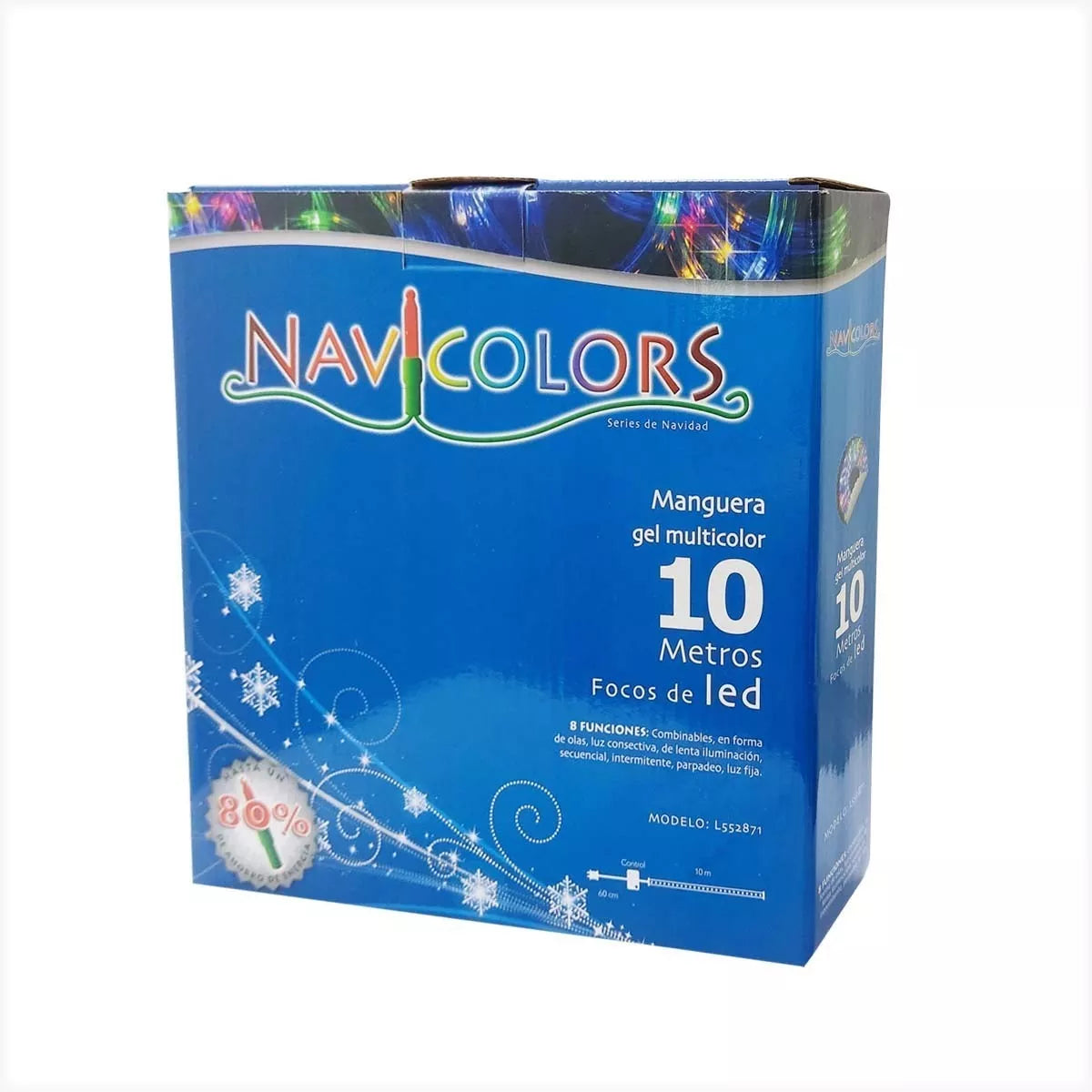 Luz Navidad Led Manguera Gel 10 mts Colores Navicolors