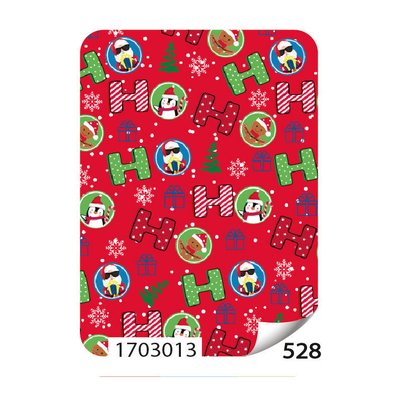 Papel de Regalo Navideño Hohoho Fondo Rojo 75 grs 25 piezas