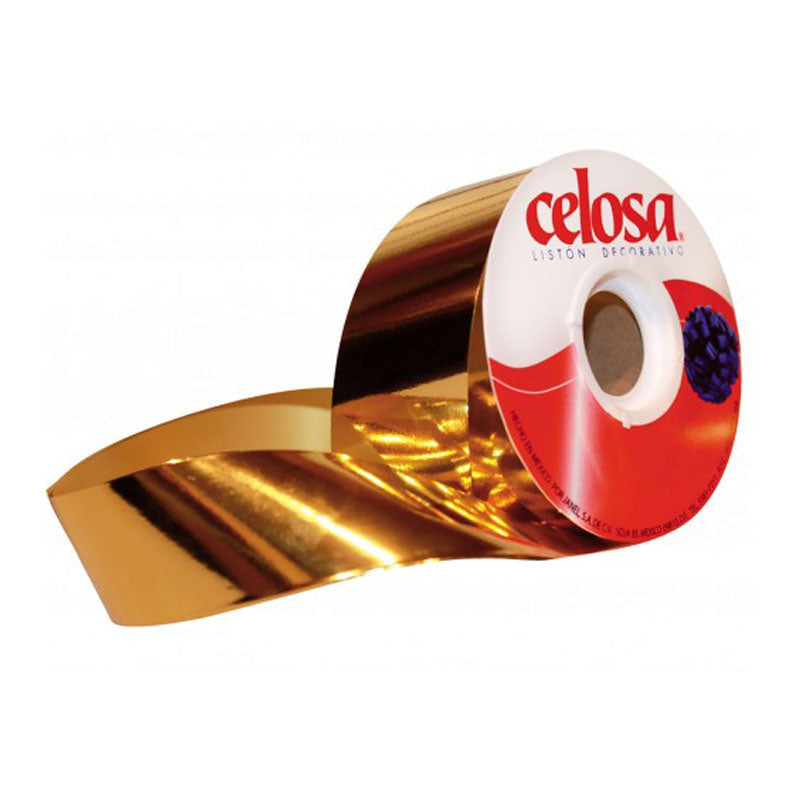 Cinta Celosa Liston Metalico Oro #9 Janel