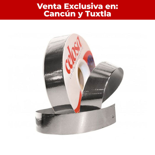 Cinta Celosa Liston Metalico Plata #5 280 Janel