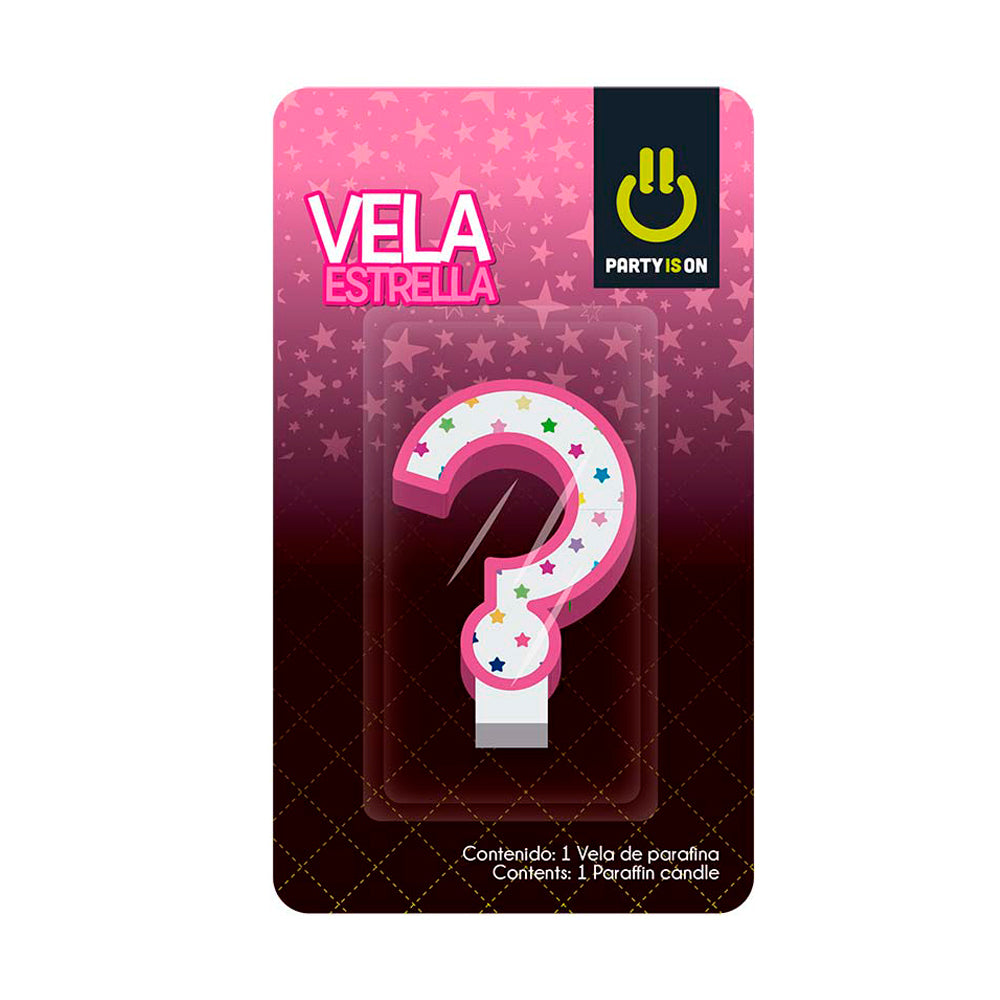 Vela Numérica Estrella Rosa #? Party Is On C/1 pza Fasemex