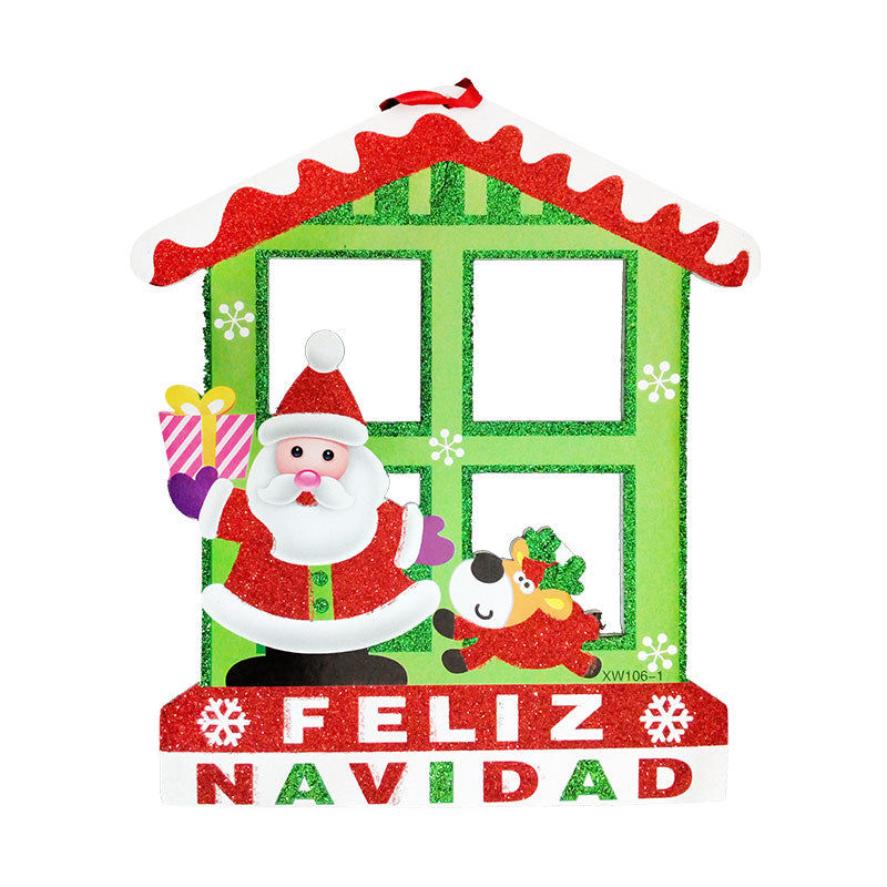 Adorno Navideño Carton Santa con Campana Roja 63 x 50 cm Itrade