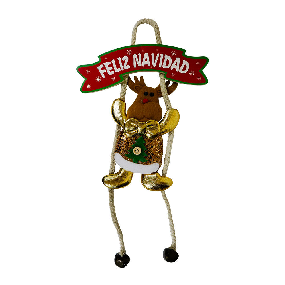 Adorno Navideño Colgante Muñeco de Nieve Dorado Itrade