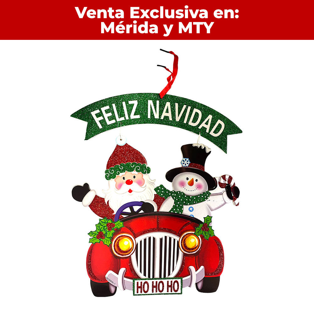 Adorno de Navidad Fomi Coche C/Santa 34 x 39 cm Itrade