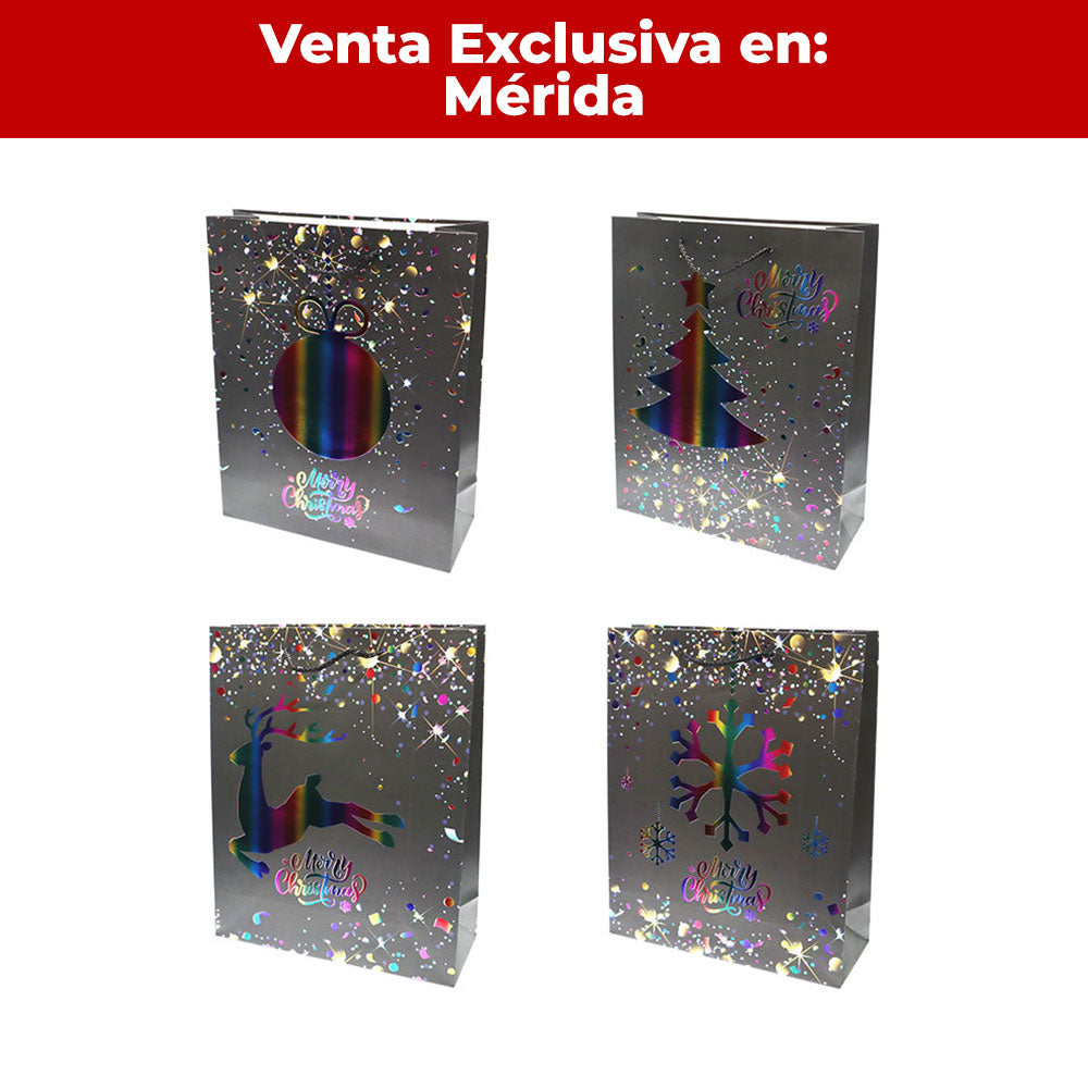 Bolsa Regalo Navidad Mediano 32 x 26 x 19 cm Itrade (Paq. 4 pzas)