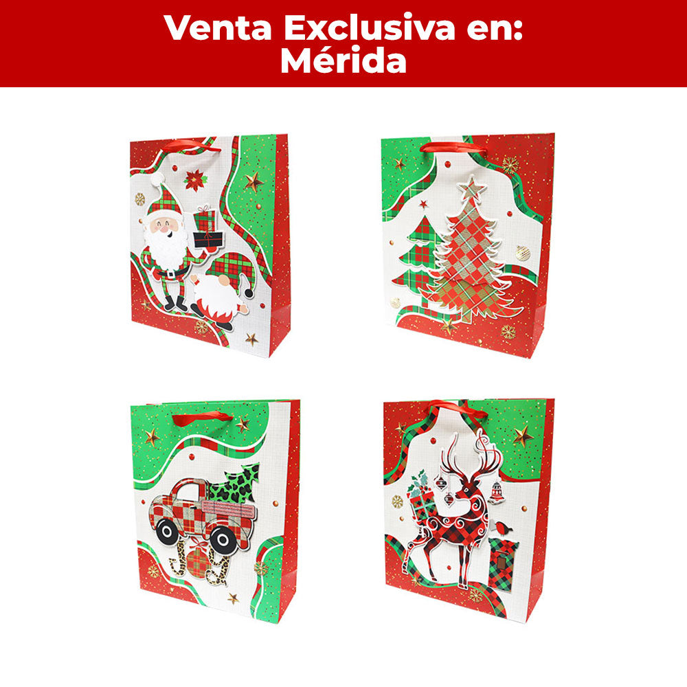 Bolsa Regalo Navidad Mediano 32 x 26 x 19 cm 4 piezas Itrade