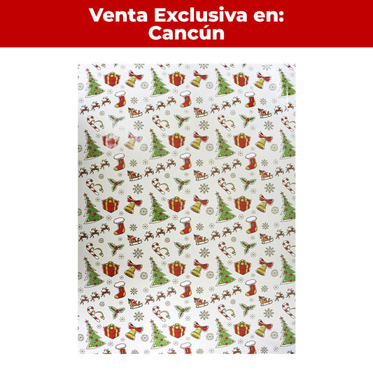 Papel de Regalo Navideño #7 75 x 51 cm 80 grs Itrade (Paq. 10 pzas)