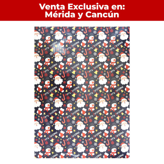 Papel de Regalo Navideño #8 75 x 51 cm 80 grs 10 pzas Itrade