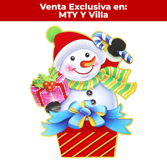 Adorno Navidad Carton Muñeco de Nieve 61 x 52 cm ITrade