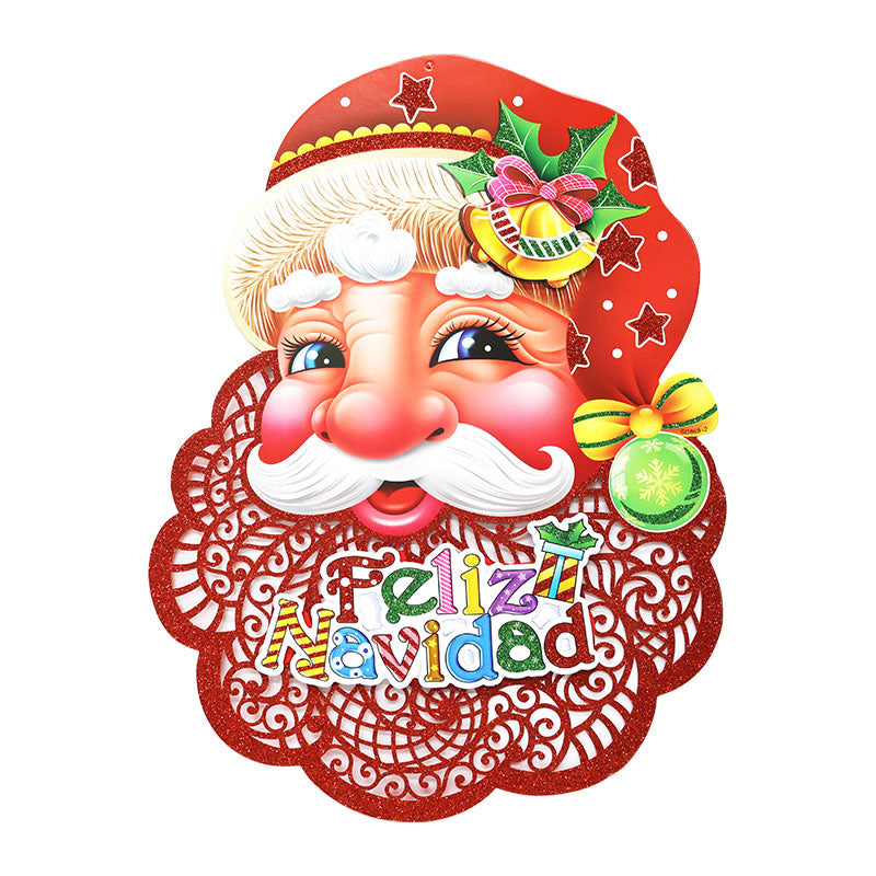 Adorno Navidad Carton Rostro Santa 44 x 34 cm ITrade