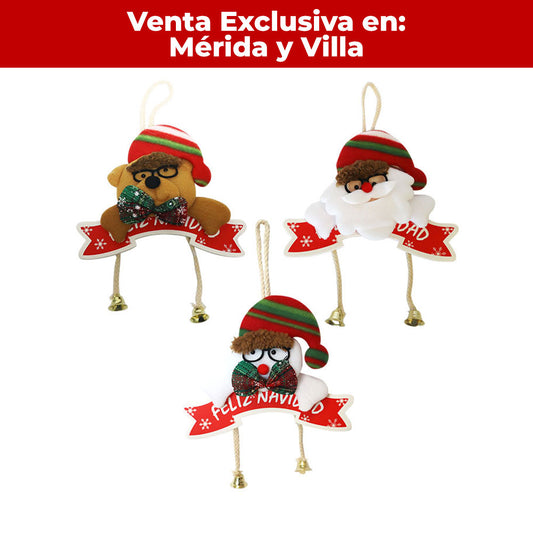 Adorno Navidad Colgante Figuras con Lentes Itrade