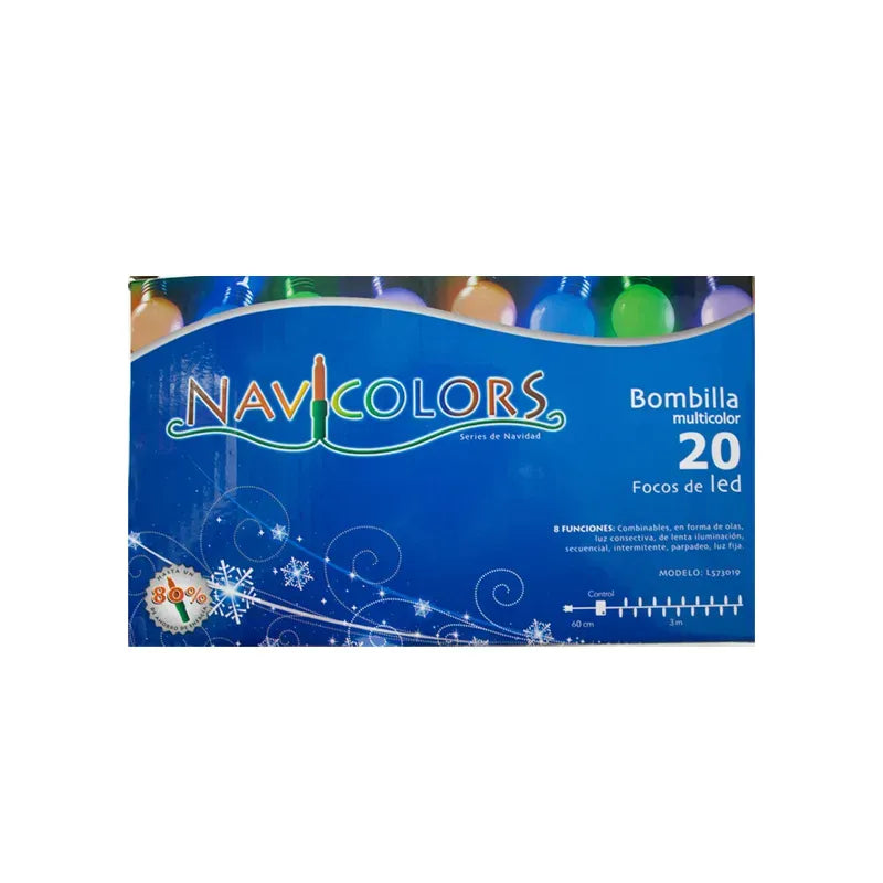 Luz Navidad 20L Led Bombilla Multicolor Navicolors